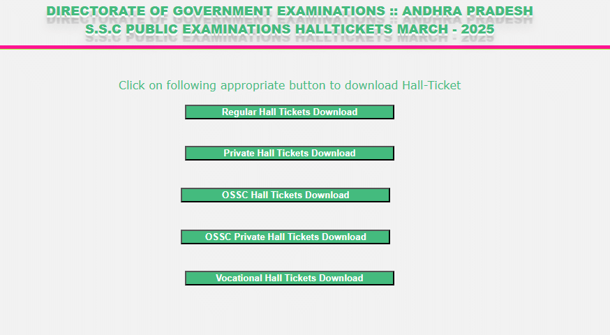 AP SSC Admit Card 2025